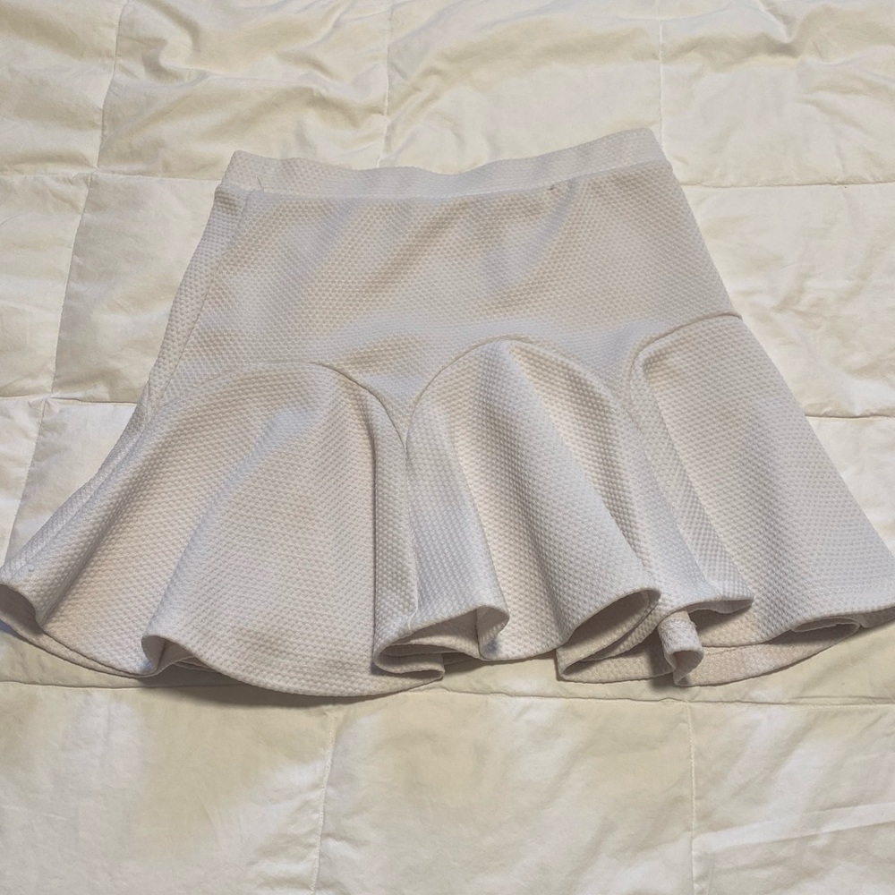 White “Tennis” Mini Skirt with Ruffles